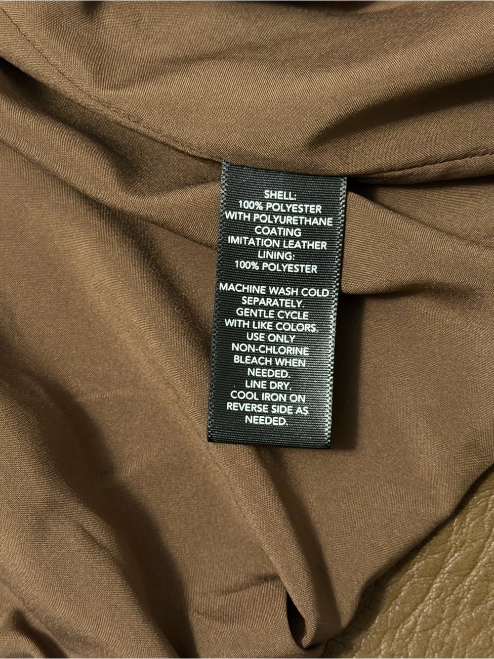 Ashley Graham Faux Leather Coat - Earth Tone - Picture 8 of 9
